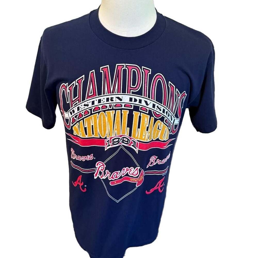 Vintage 1991 Atlanta Braves National League Champions T-Shirt Size Large